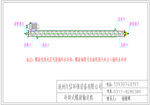 火炬冷却螺旋输送机图纸设计